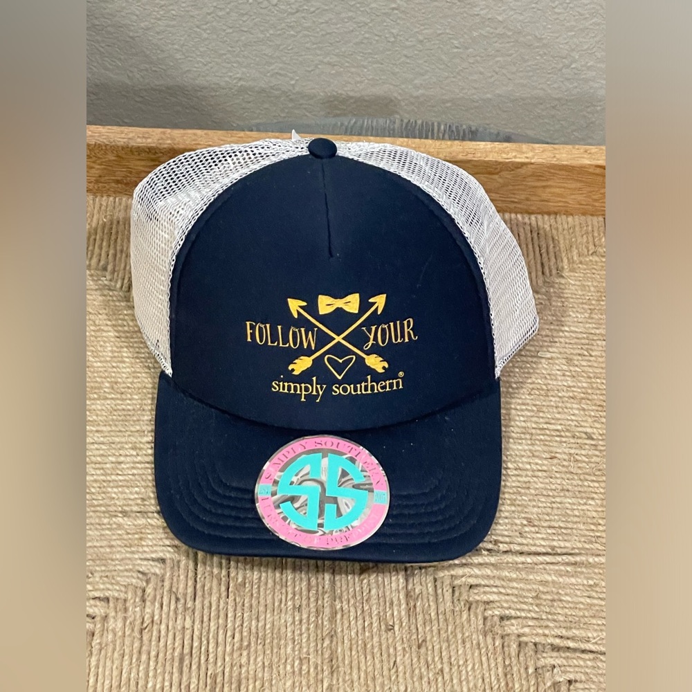 Simply Southern Follow Your Heart/Distressed Love Navy Cap/Hat - New with Tags